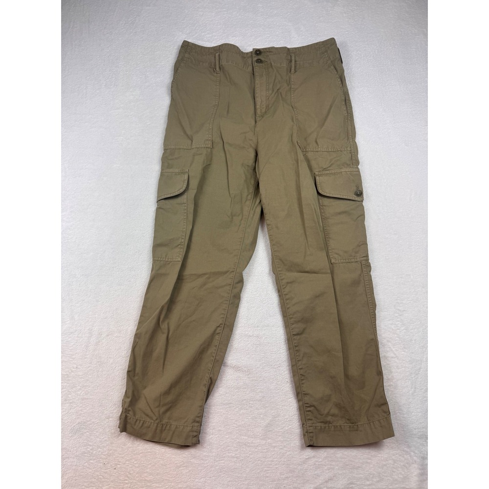 Lauren Ralph Lauren Womens Cargo Pants Olive Khaki Straight Leg Utility Size 12